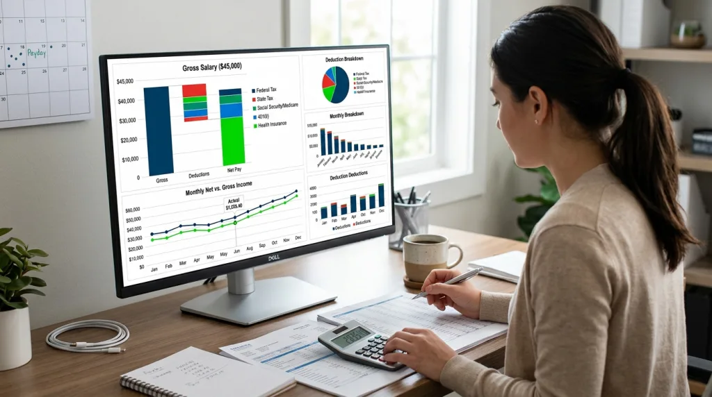calculez facilement votre salaire net mensuel à partir de 45 000 € brut grâce à notre outil précis et rapide. découvrez votre revenu réel chaque mois en quelques clics.